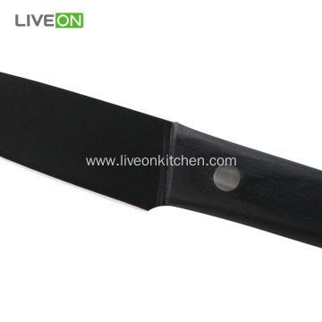 3.5 Inch Black Paring Knife with Wood handle